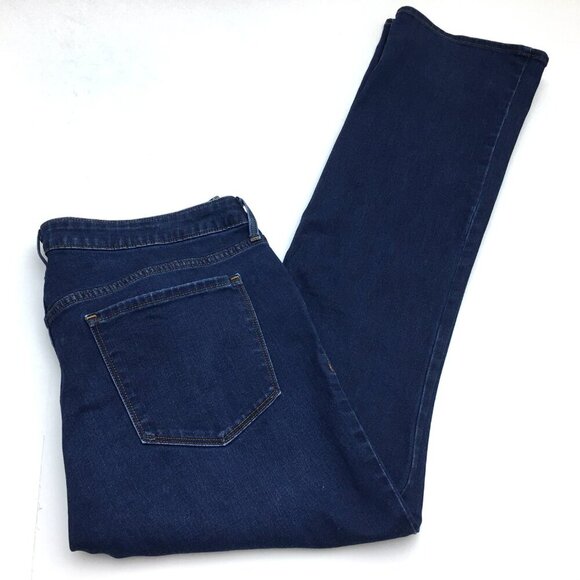 Old Navy Mid Rise Kicker Boot Cut Jeans Dark Wash Stretch size 18L length 34" - Picture 8 of 8